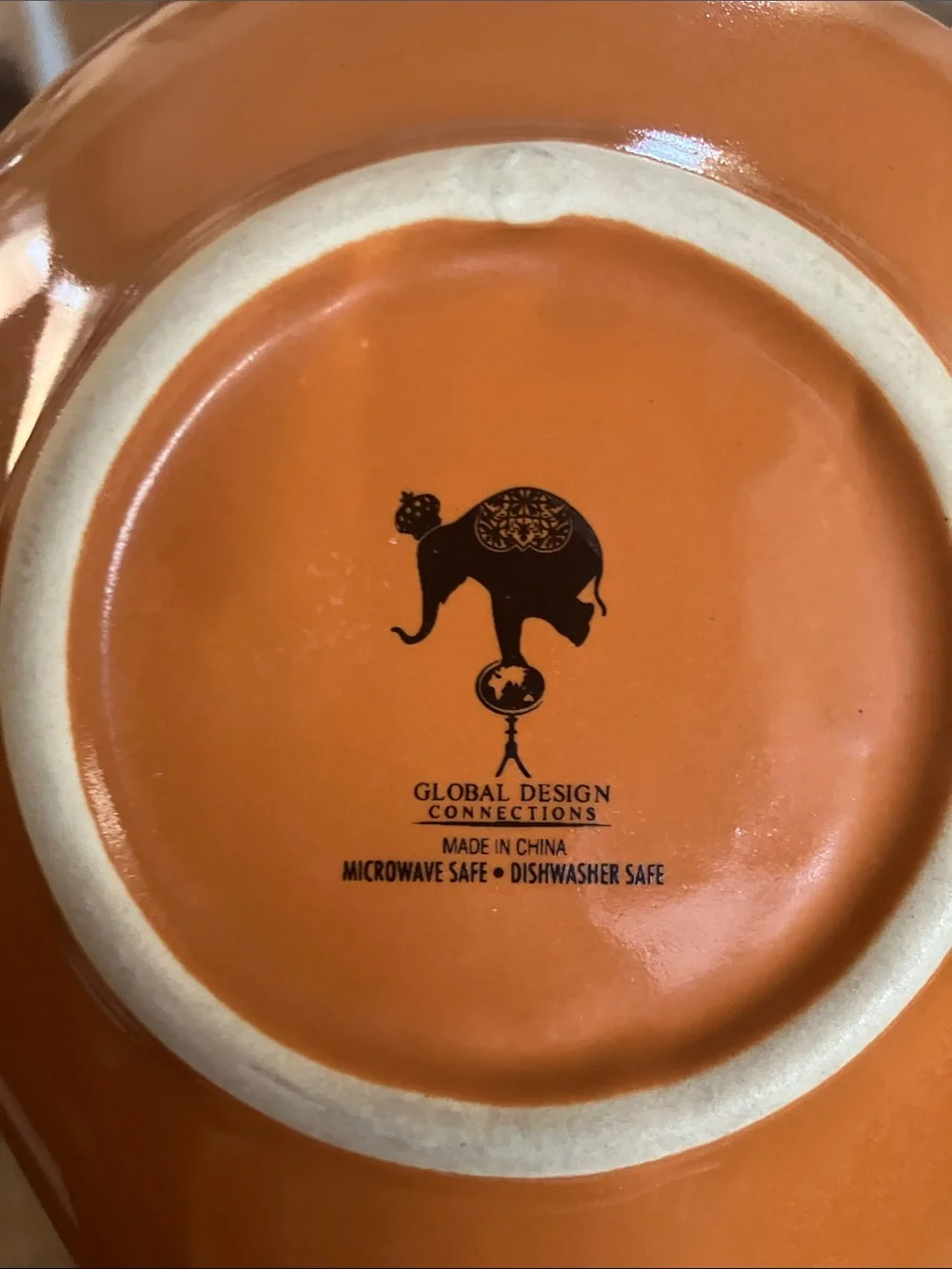 Orange Ceramic Spoon Rest with 'Thankful Grateful Blessed' Script
